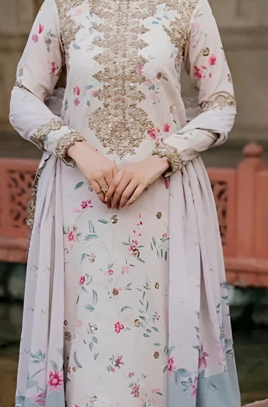 Iznik Festive Blush Lace Embroidered Lawn Suit