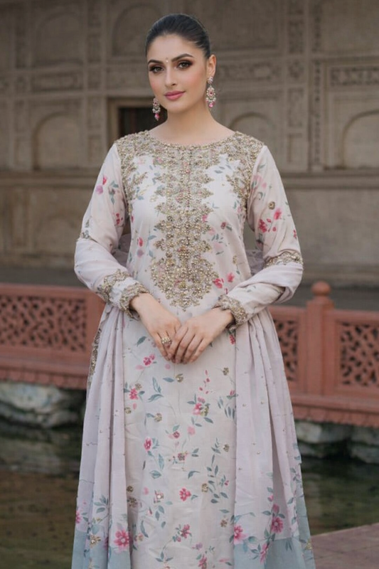 Iznik Festive Blush Lace Embroidered Lawn Suit