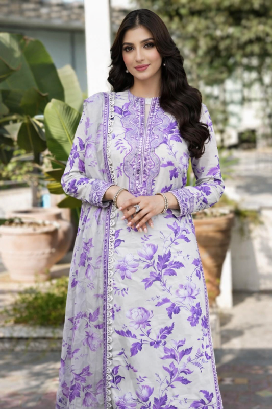 Aneela's Lilac Whisper Printed Lawn Suit