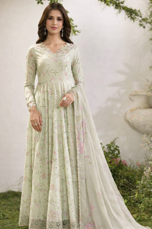 Iznik Mint Breeze Embroidered Printed Lawn Suit