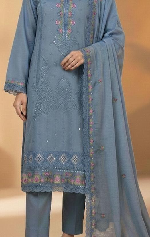 Nayab Mist – Festive Embroidered Cotton Suit