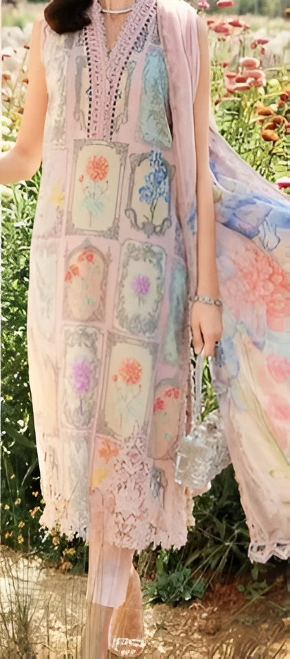 Maria B 11-A Pastel Garden Printed Cambric Suit