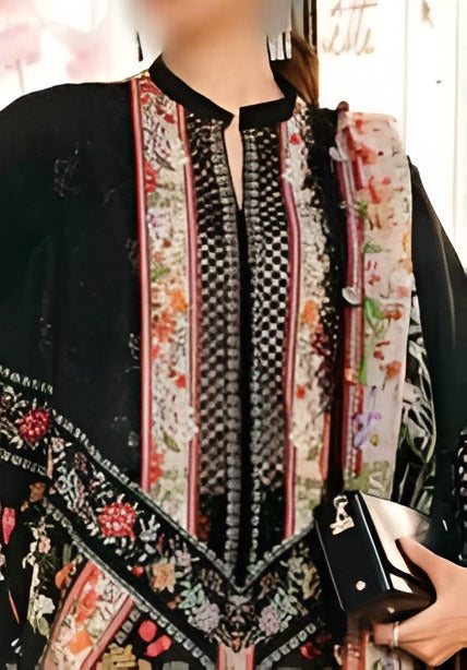 Maria B MPPE #10B Midnight Garden Embroidered Lawn Suit