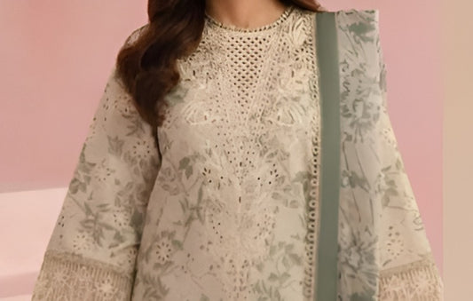 Afrozeh Whisper Embroidered Printed Lawn Suit