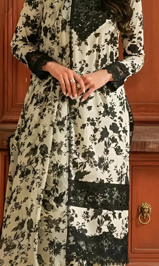 Aneela's Onyx Lace Embroidered Lawn Suit