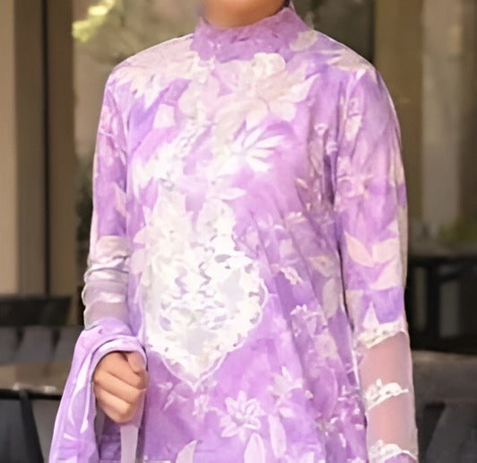 Aneela's Lavender Lace Printed Lawn Suit