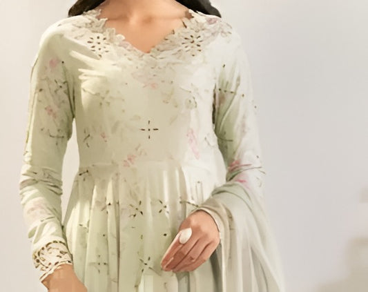 Iznik Mint Breeze Embroidered Printed Lawn Suit