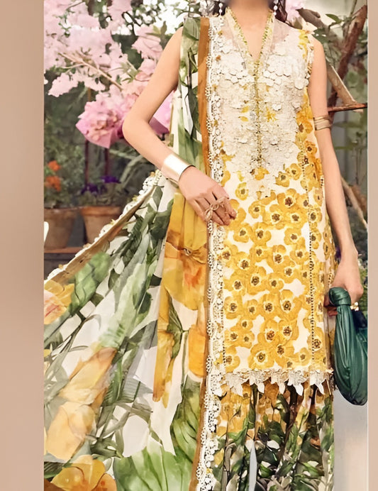 Maria B MPPE #6A Sunflower Radiance Printed Lawn Suit