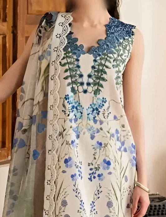 Asifa & Nabeel Plum Allure Printed Lawn Suit