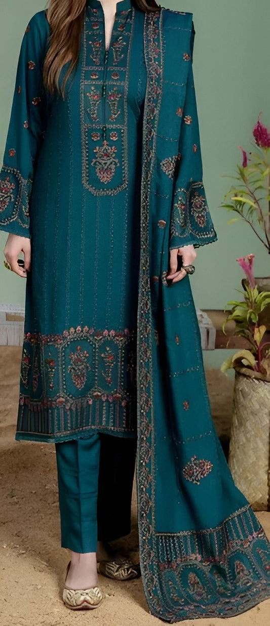 Mohagni Dhanak 3-Piece Embroidered Suit