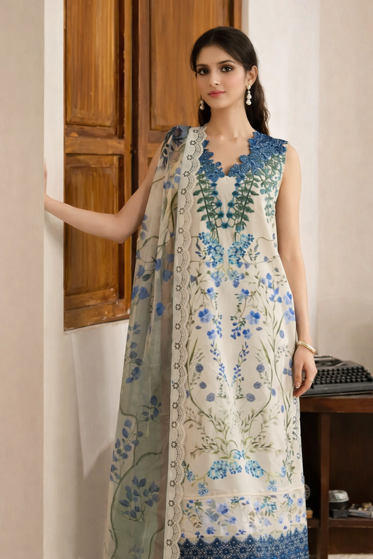Asifa & Nabeel Plum Allure Printed Lawn Suit
